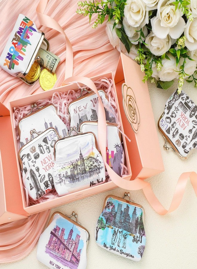 Yeyeplum 9 Pcs New York Souvenir Coin Purse Bulk for Women Souvenirs Gifts Change Wallet City Travel Vintage Kiss Lock Change Purses Bulk for Ladies Women Mother Teacher - Image 4